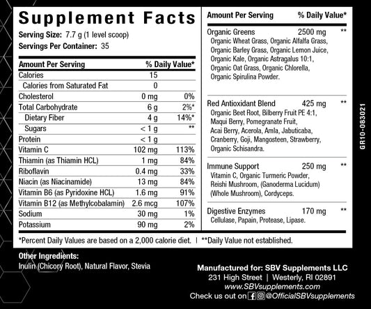 ORGANIC GREEN & RED SUPERFOOD & IMMUNE