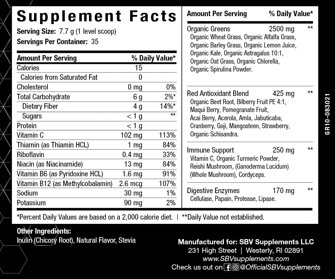 ORGANIC GREEN & RED SUPERFOOD & IMMUNE